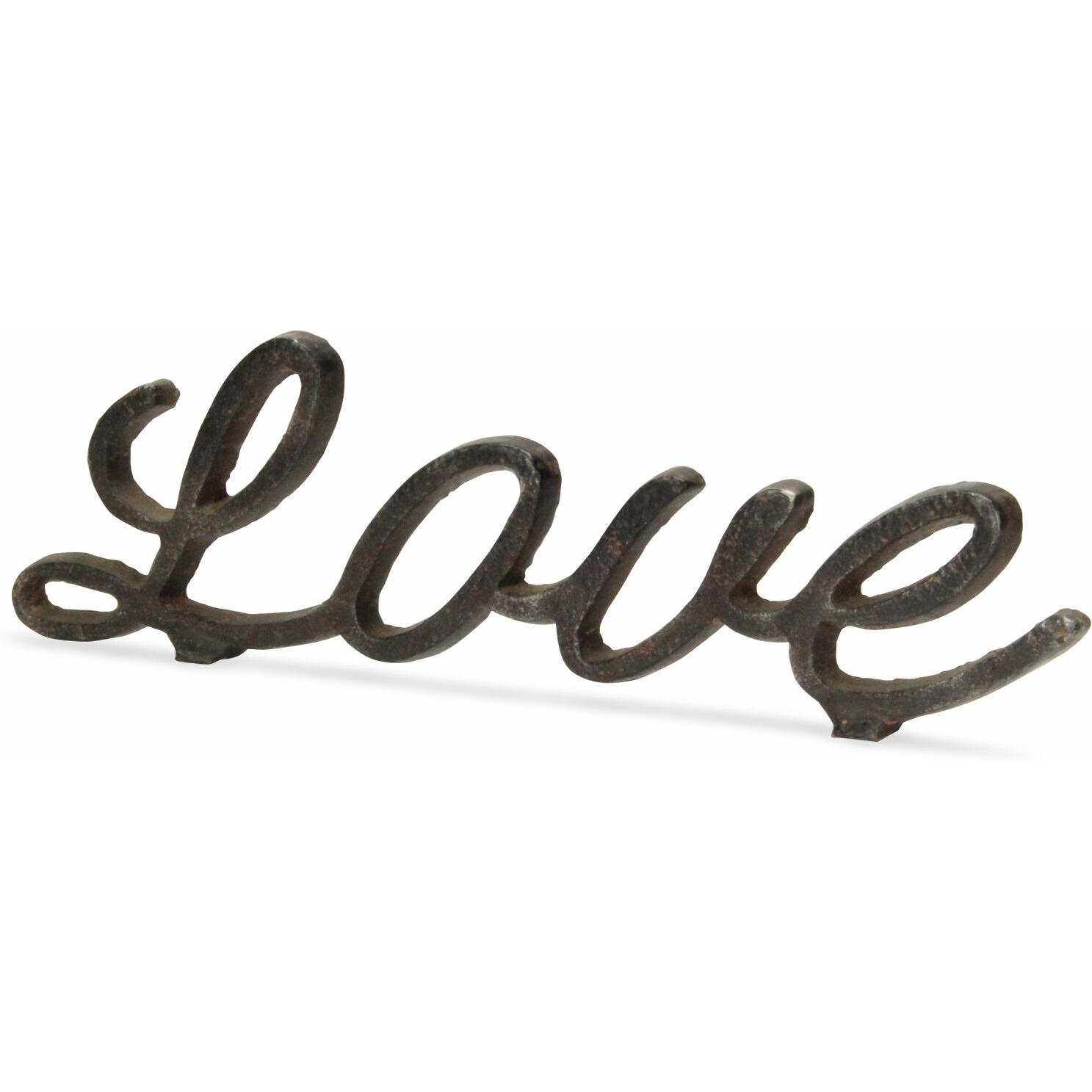 3" Black Cast Iron Love Hand Painted Sculpture