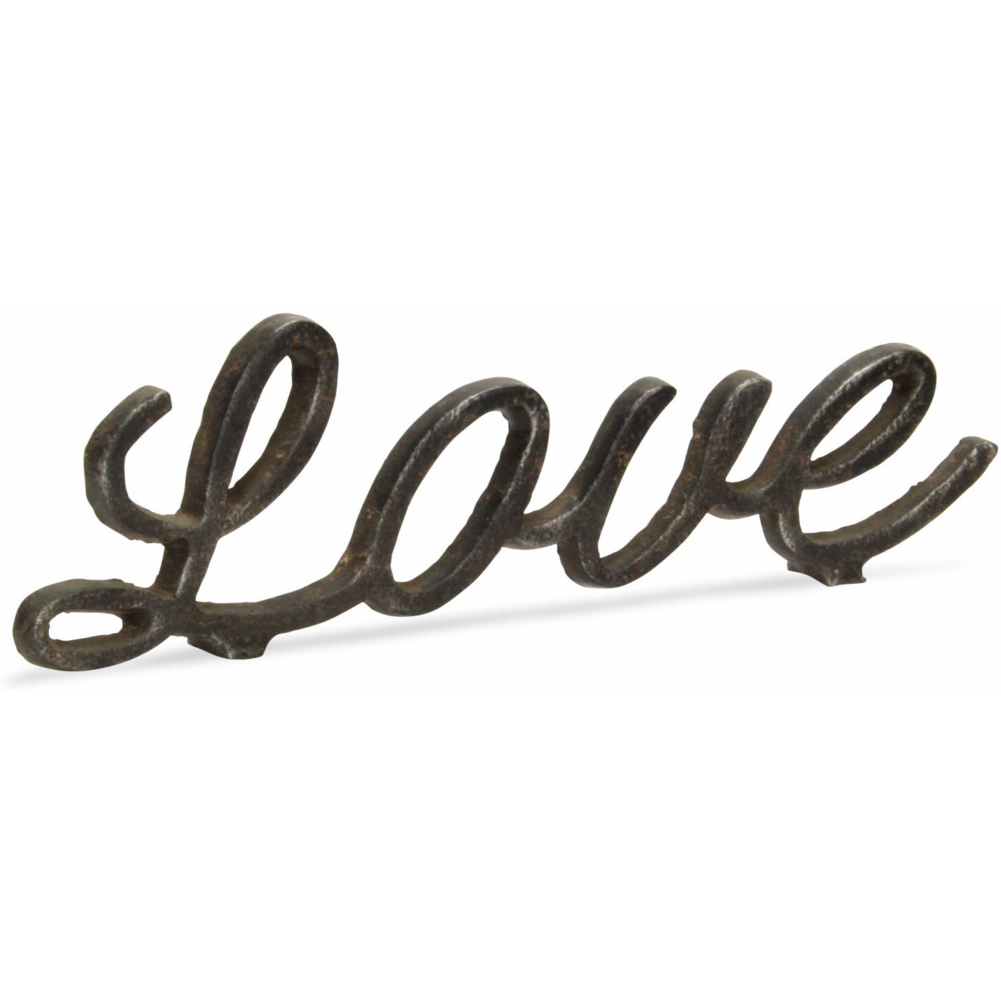 3" Black Cast Iron Love Hand Painted Sculpture