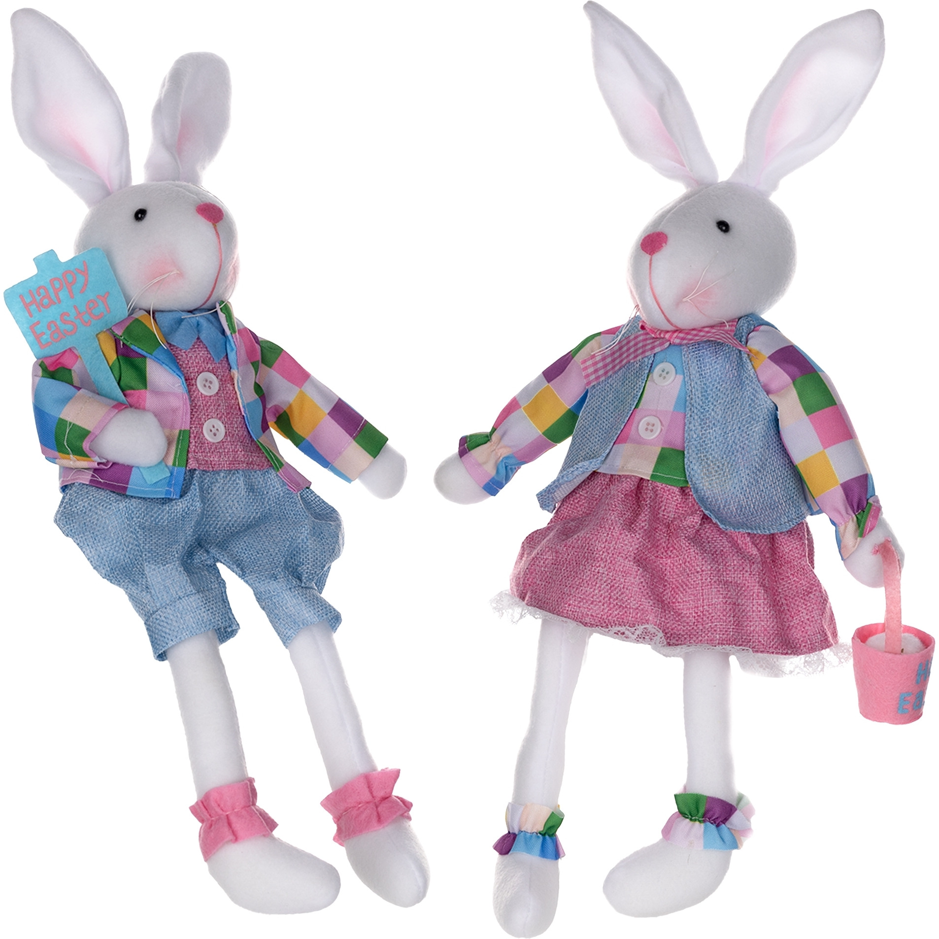 Plush Easter Rabbit Shelf Sitter (Set of 2)