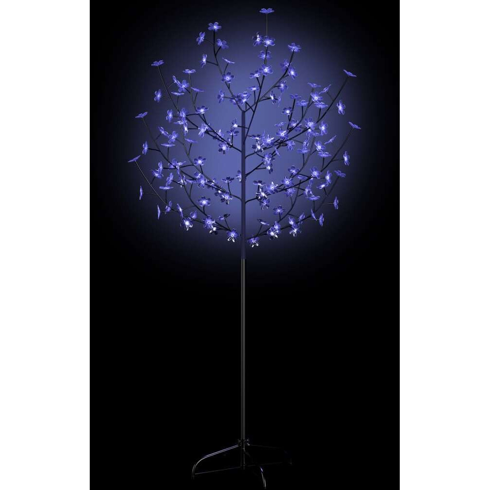 vidaXL Christmas Tree 120 LEDs Blue Light Cherry Blossom 5 ft