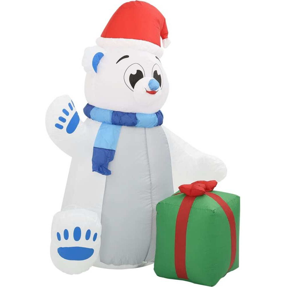 vidaXL Christmas Inflatable Polar Bear LED Indoor and Outdoor 8 ft