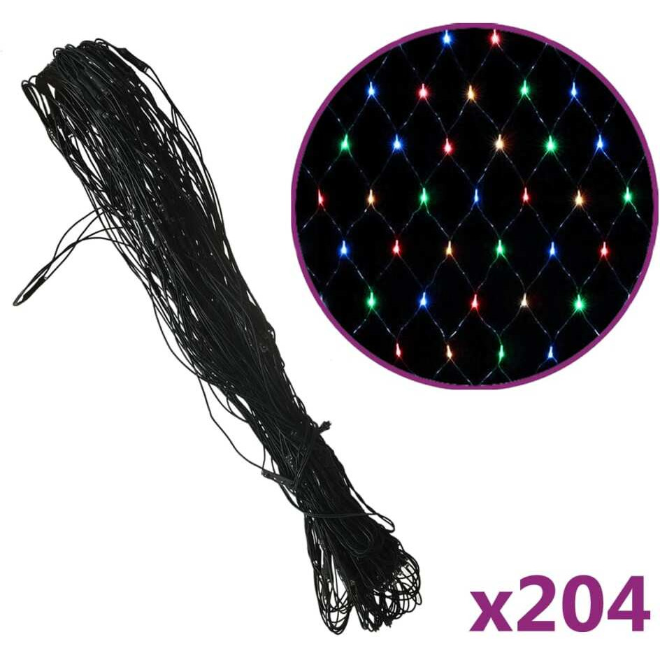 vidaXL Christmas Net Light Blue 9.8'x6.6' 204 LED Indoor Outdoor