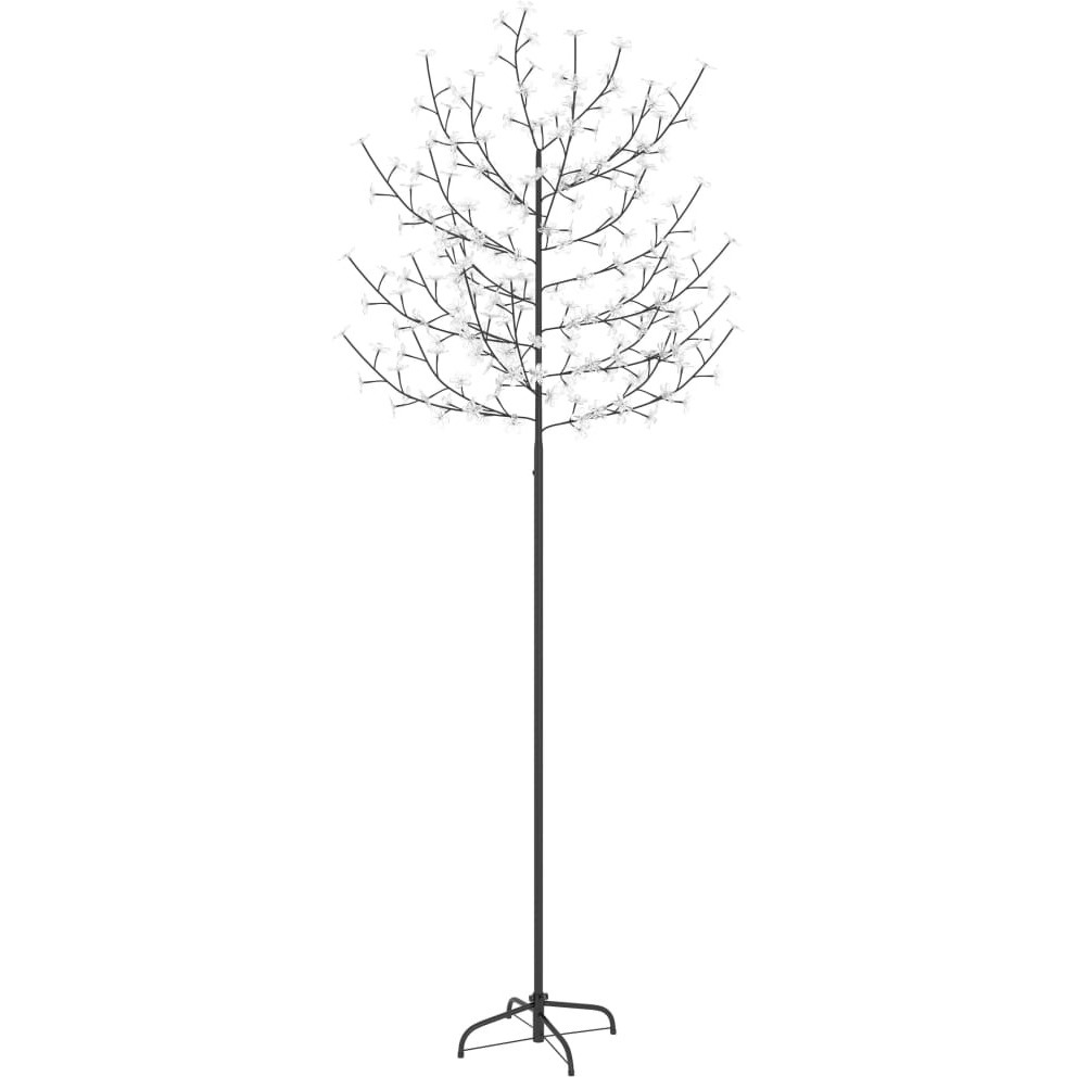 vidaXL Christmas Tree 220 LEDs Warm White Light Cherry Blossom 7 ft