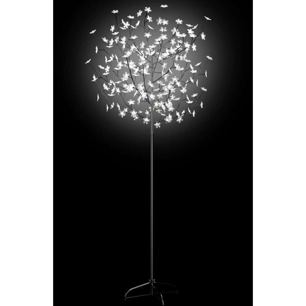 vidaXL Christmas Tree 200 LEDs Cold White Light Cherry Blossom 6 ft