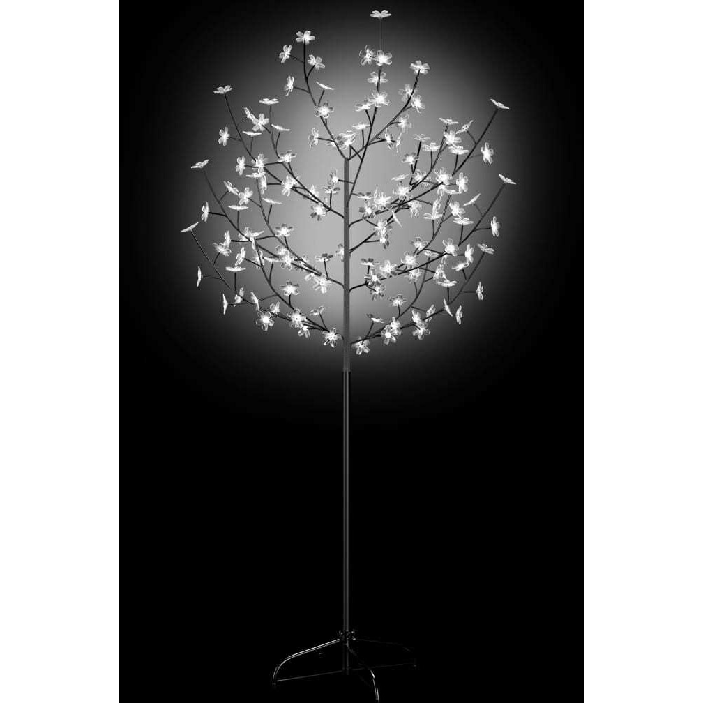 vidaXL Christmas Tree 120 LEDs Cold White Light Cherry Blossom 5 ft