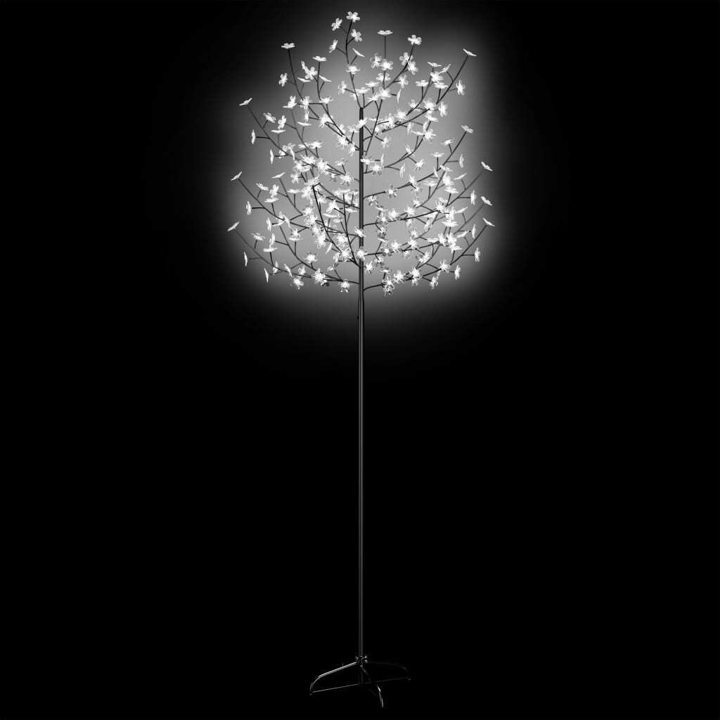 vidaXL Christmas Tree 220 LEDs Cold White Light Cherry Blossom 7 ft