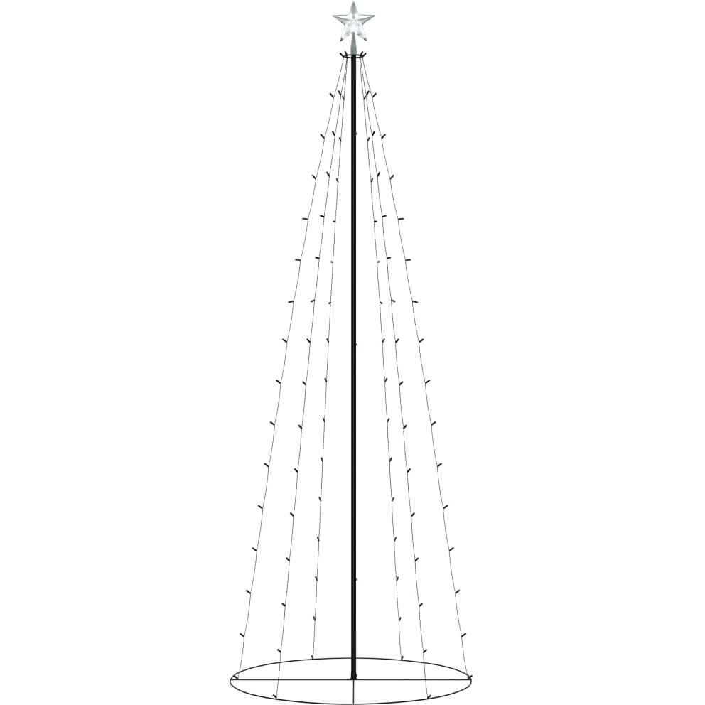 vidaXL Christmas Cone Tree Warm White 100 LEDs Decoration 2x6 ft