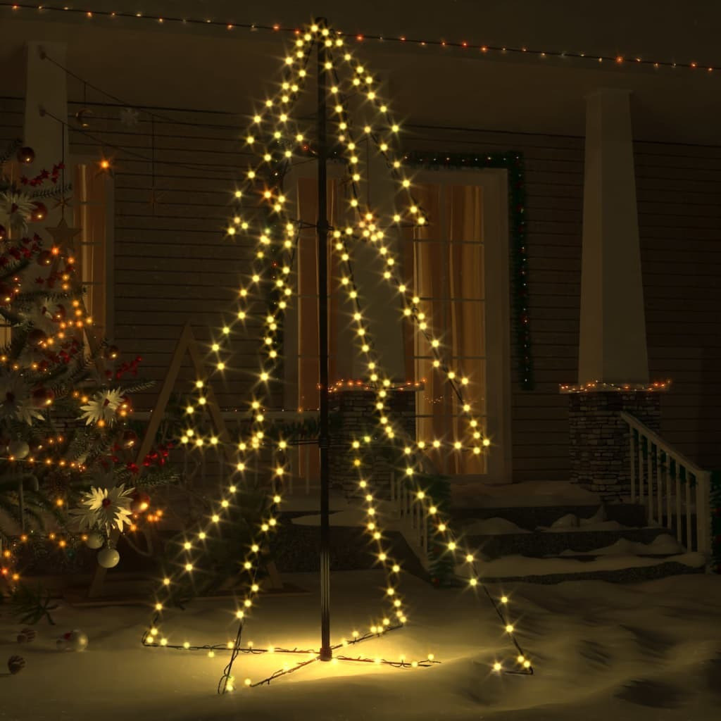 vidaXL Christmas Cone Tree 200 LEDs Indoor and Outdoor 3x5 ft