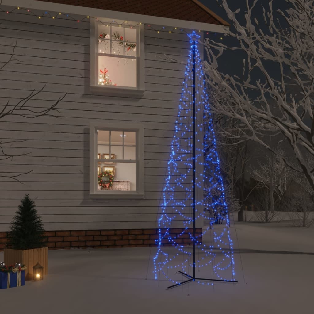 vidaXL Christmas Cone Tree Blue 1400 LEDs 5x16 ft