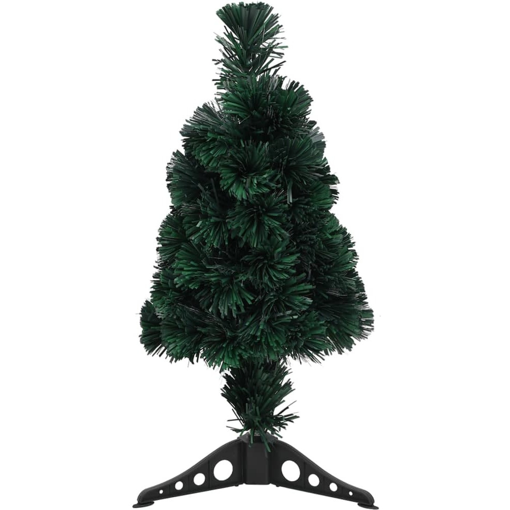 vidaXL Artificial Slim Christmas Tree with Stand 2 ft Fiber Optic
