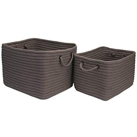 Modern Farmhouse Braided Mudroom 2-Piece Storage Set - Gravel