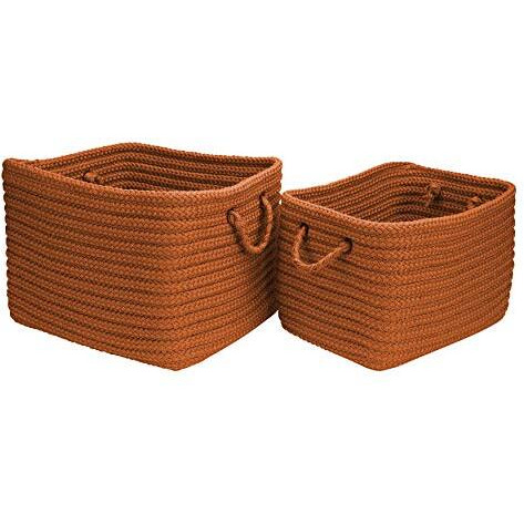 Modern Farmhouse Braided Mudroom Storage - Orange 12&quotx10&quotx8"