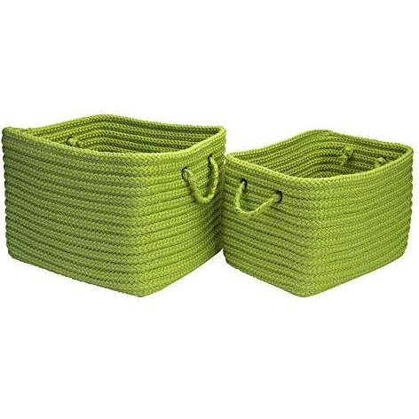 Modern Farmhouse Braided Mudroom Storage - Apple Green 12&quotx10&quotx8"