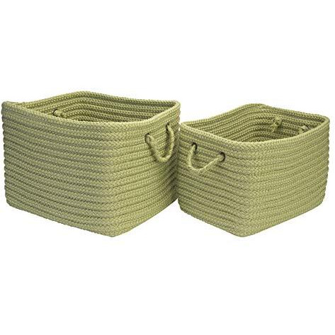 Modern Farmhouse Braided Mudroom Storage - Sage 16&quotx12&quotx10"