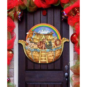 gDeBrekht 8114050 Noah Ark Wooden christmas Ornament Set of 2
