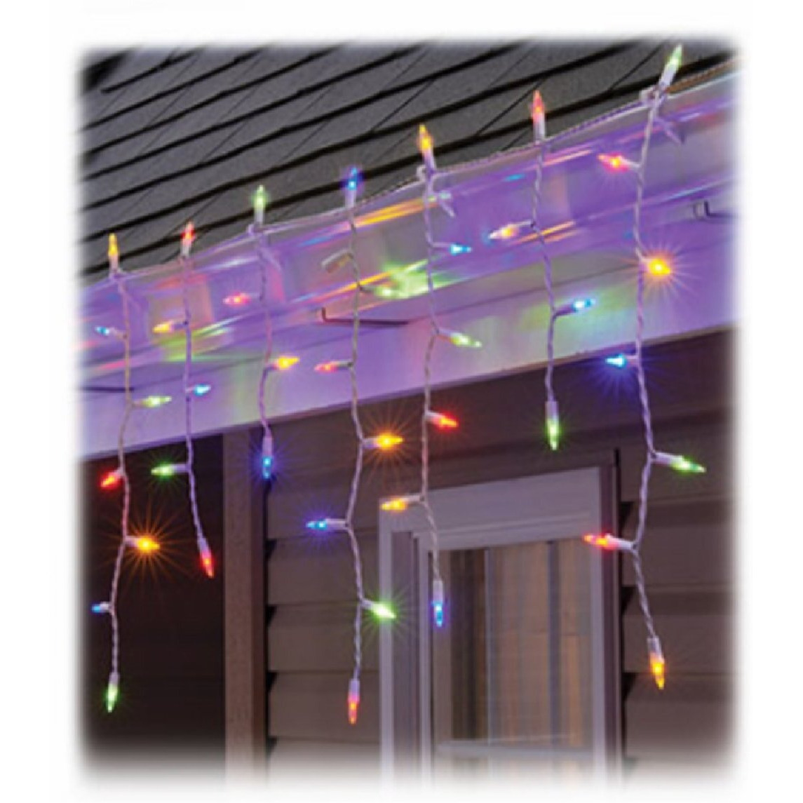 100 Light Stay-Lit Icicle Set  Multi color