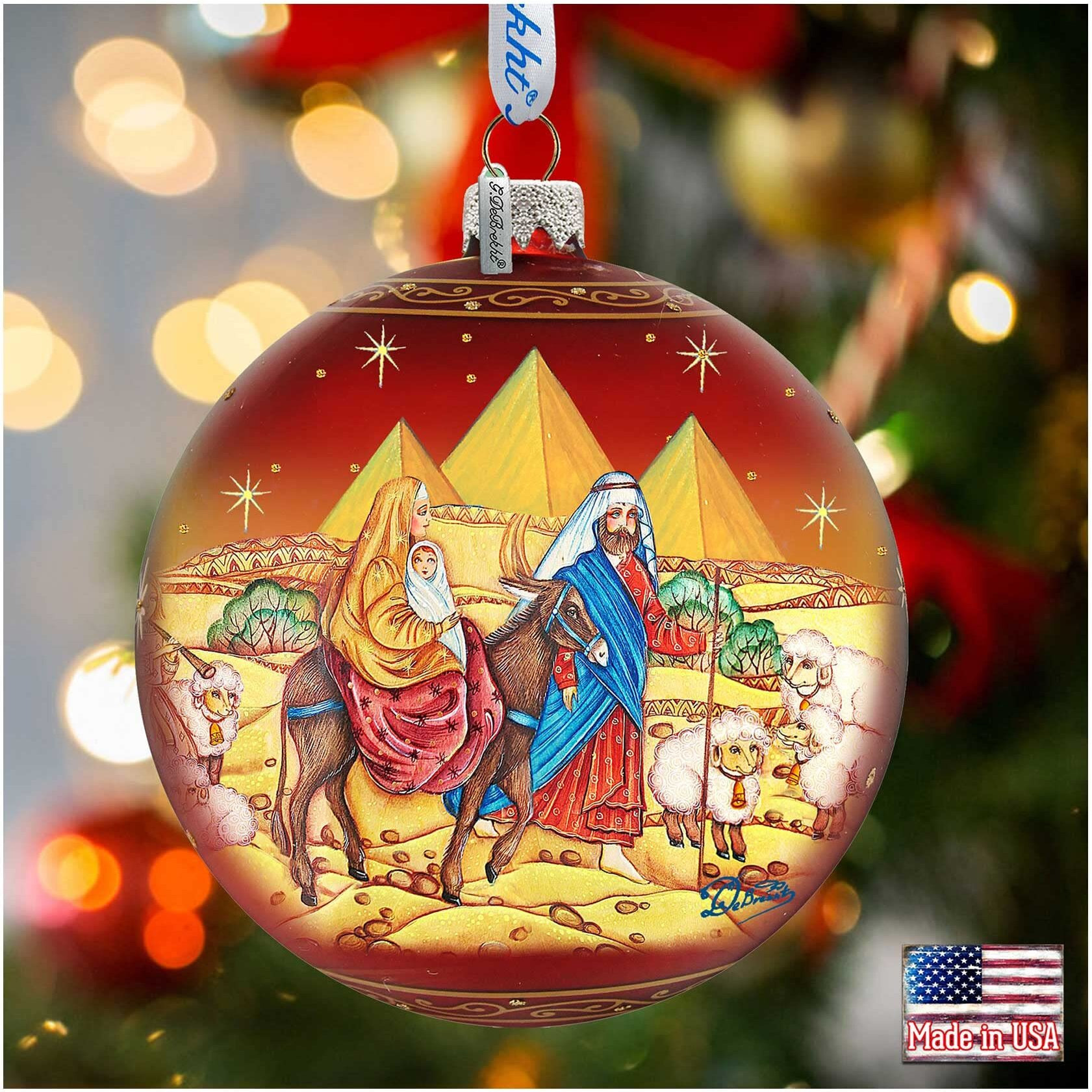gDeBrekht 73878 Journey to Bethlehem Nativity Limited Edition glass Ball Ornaments