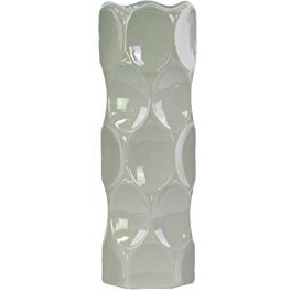 Urban Trends collection  ceramic Round cylindrical Vase With Dimpled Sides  Medium - Orange