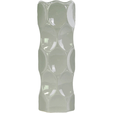 Urban Trends collection  ceramic Round cylindrical Vase With Dimpled Sides  Medium - Orange