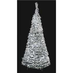 Autograph Foliages c-161210 6 ft Flocked Pop Up Tree&44 White & green