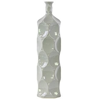 Urban Trends collection  ceramic Round Bottle Vase With Dimpled Sides  Large - gray