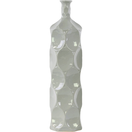 Urban Trends collection  ceramic Round Bottle Vase With Dimpled Sides  Large - gray