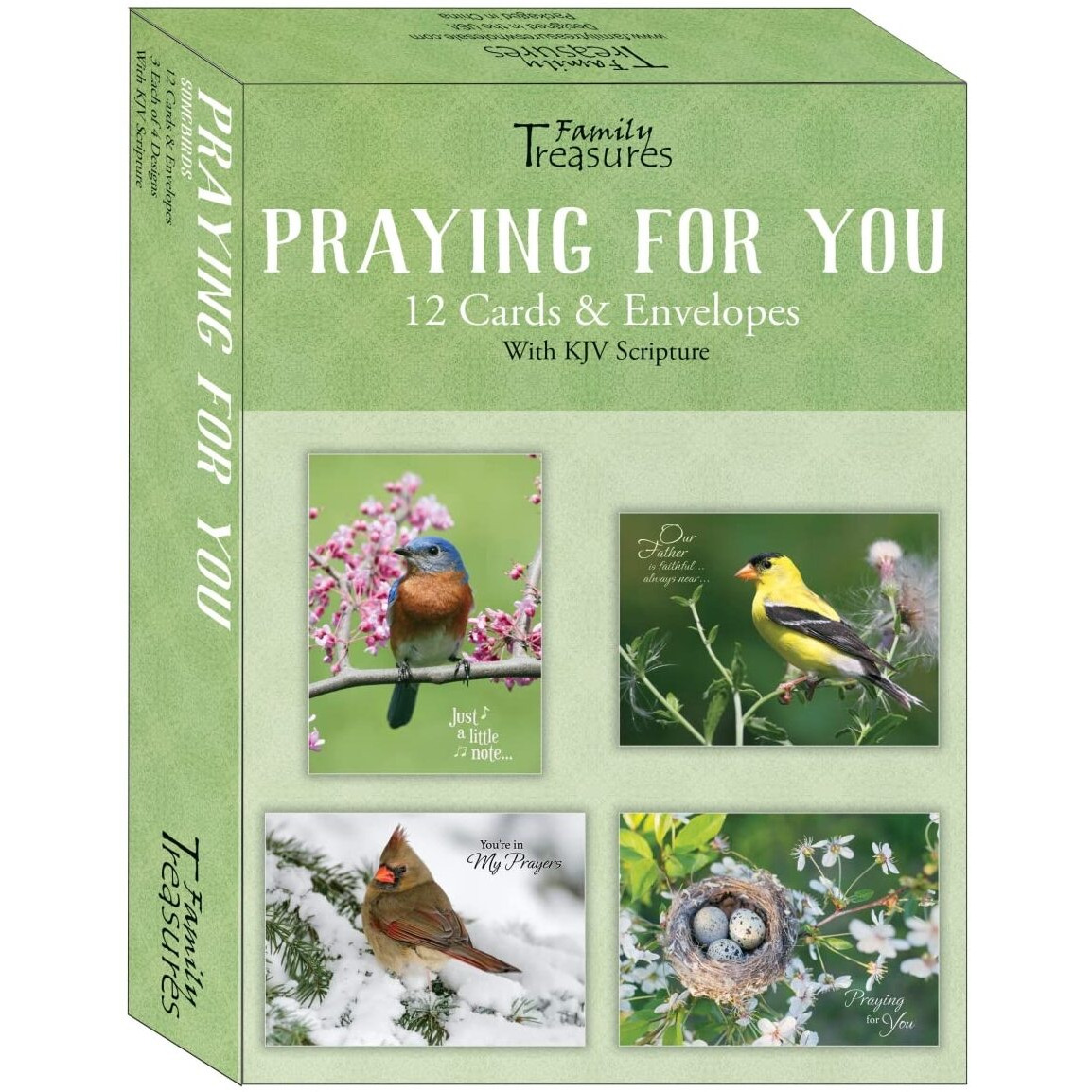 Family Treasures Wholesale 22476X Boxed - card Praying for You-Songbirds - Box of 12
