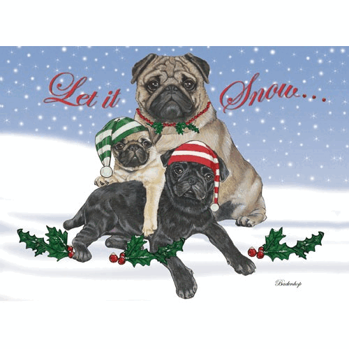 Pipsqueak Productions  Holiday Boxed cards- Pug