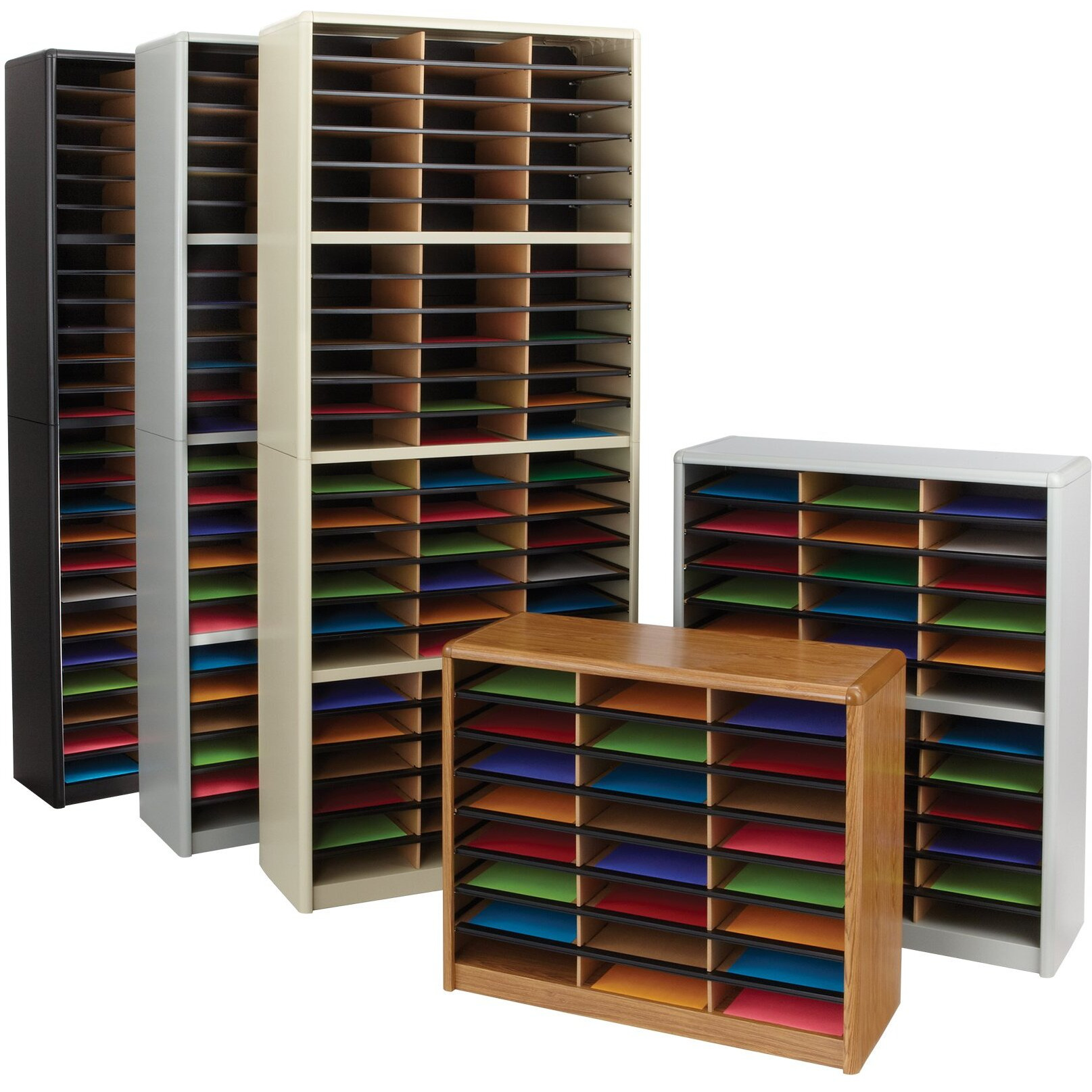 Safco 7131BL Value Sorter 72 compartment - Literature Organizer - Black
