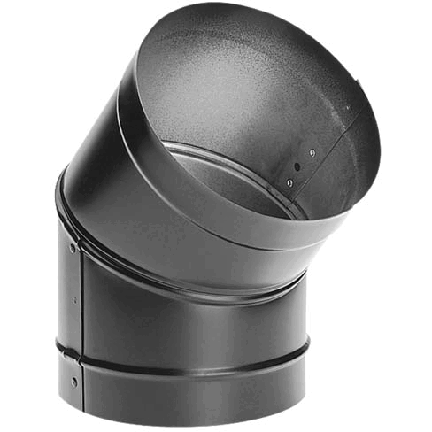 DuraVent 1645 45 Degree Fixed Black Elbow