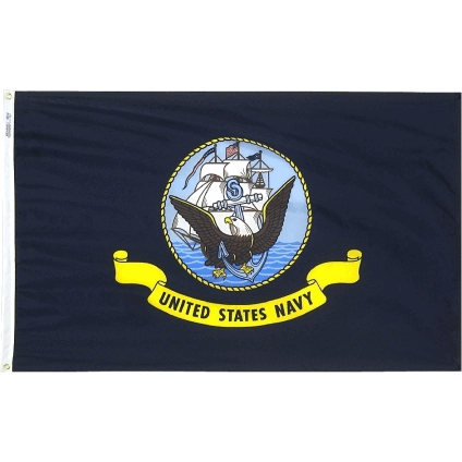 Annin Flagmakers 439031 4 ft x 6 ft Nylon-glo Flag - US Navy