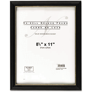 Nu-Dell 17081 Deluxe Document Frame- Plastic- 85 x 11- Black