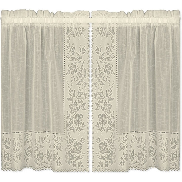 Heritage Lace 6280E-6030PR Sonata 60 x 30 in Tier Pair - Ecru