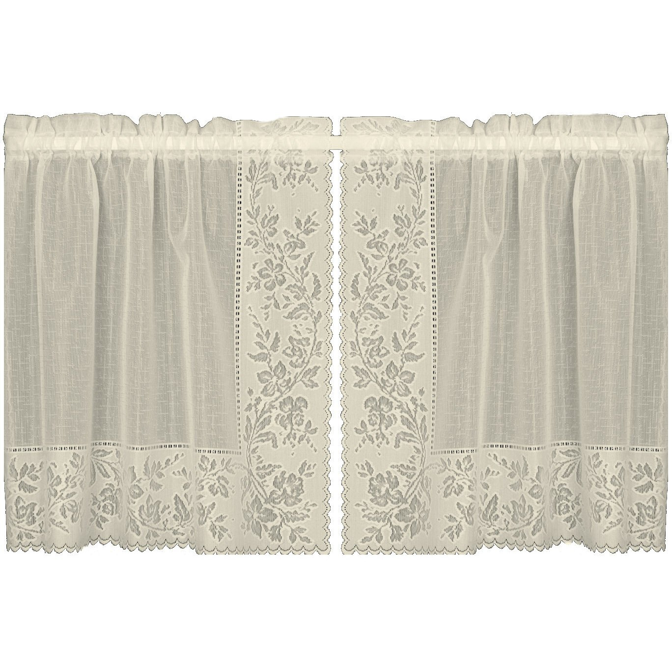 Heritage Lace 6280E-6024PR Sonata 60 x 24 in Tier Pair - Ecru
