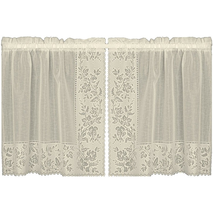 Heritage Lace 6280E-6024PR Sonata 60 x 24 in Tier Pair - Ecru