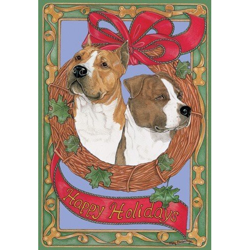 Pipsqueak Productions c997 Holiday Boxed cards- American Staffordshire Bull Terrier