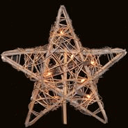Kurt S Adler  Inc UL1219NAT Kurt Adler 10-Light Rattan Natural Star Treetop