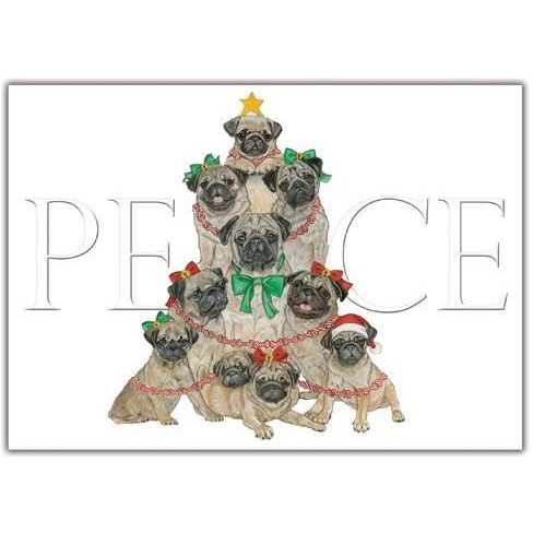 Pipsqueak Productions c563 Pug Holiday Boxed cards