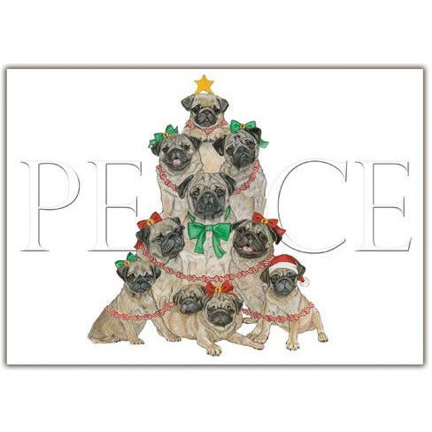 Pipsqueak Productions c563 Pug Holiday Boxed cards