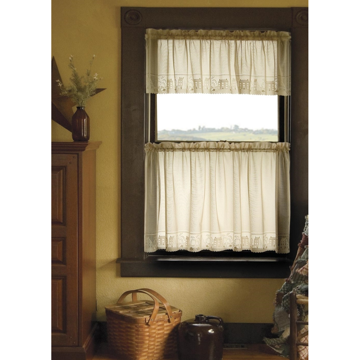 Heritage Lace 6330c-6030 country Willow 60 x 30 in Tier - cream
