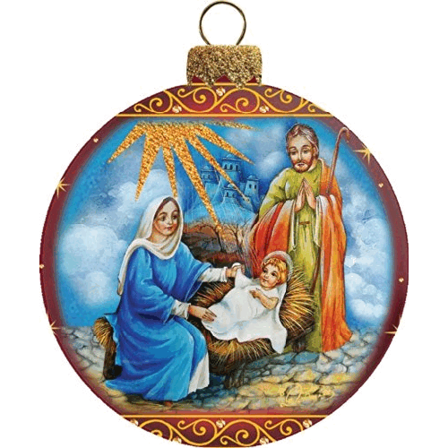 gDeBrekht 73552 35 in Holy Family glass Ball Ornament