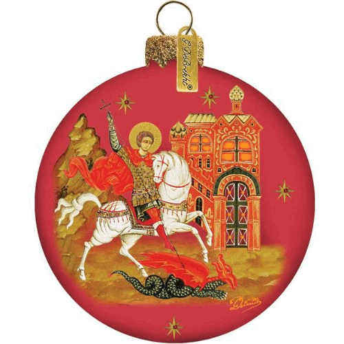 gDeBrekht 73214 35 in Icon Saint george glass Ball Ornament