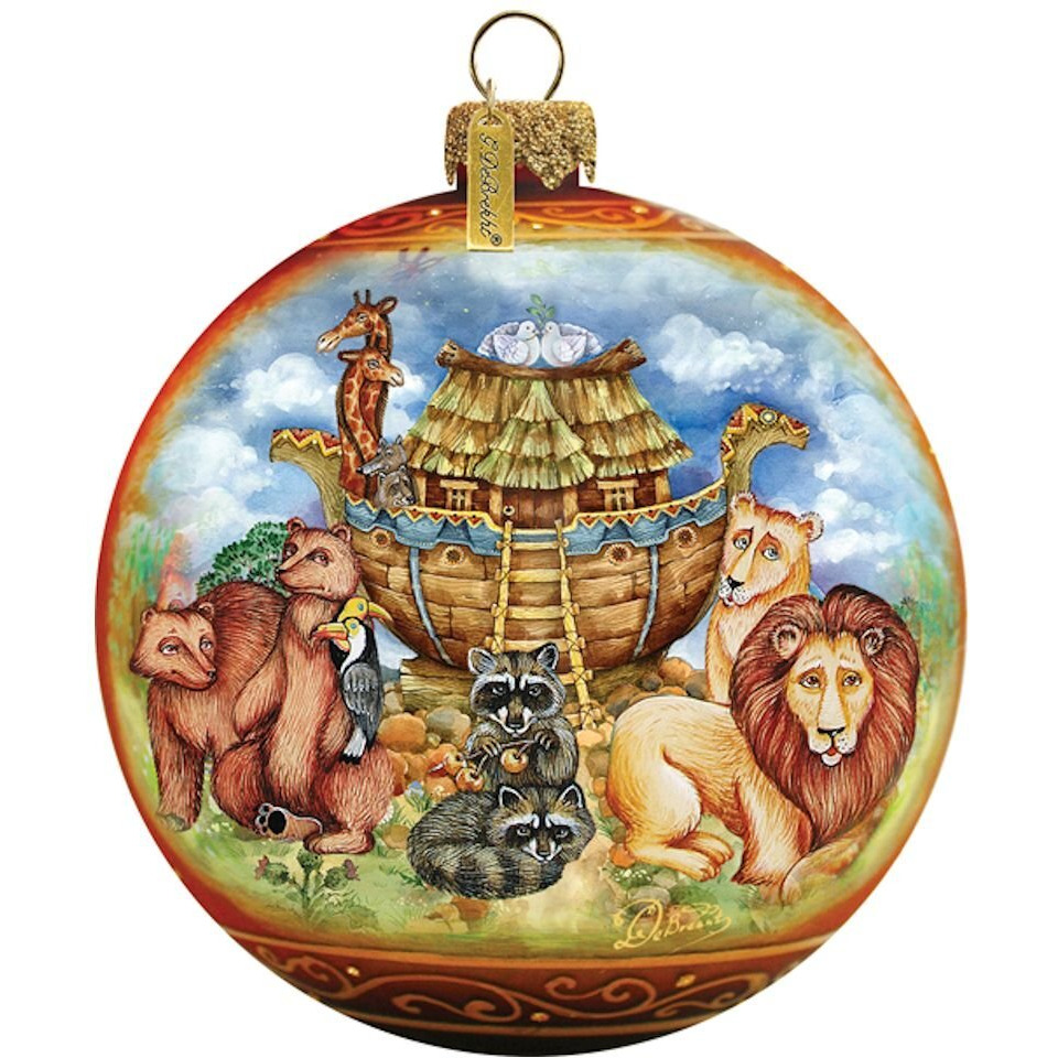 gDebrekht 73521 Holiday Splendor glass Noahs Ark Ball 35 in - glass Ornament