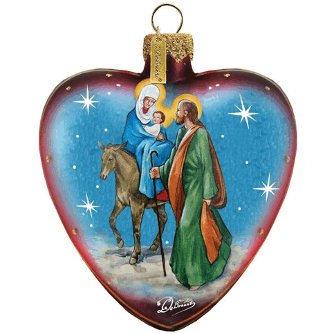 gDeBrekht 73511 35 in Nativity glass Heart Ornament