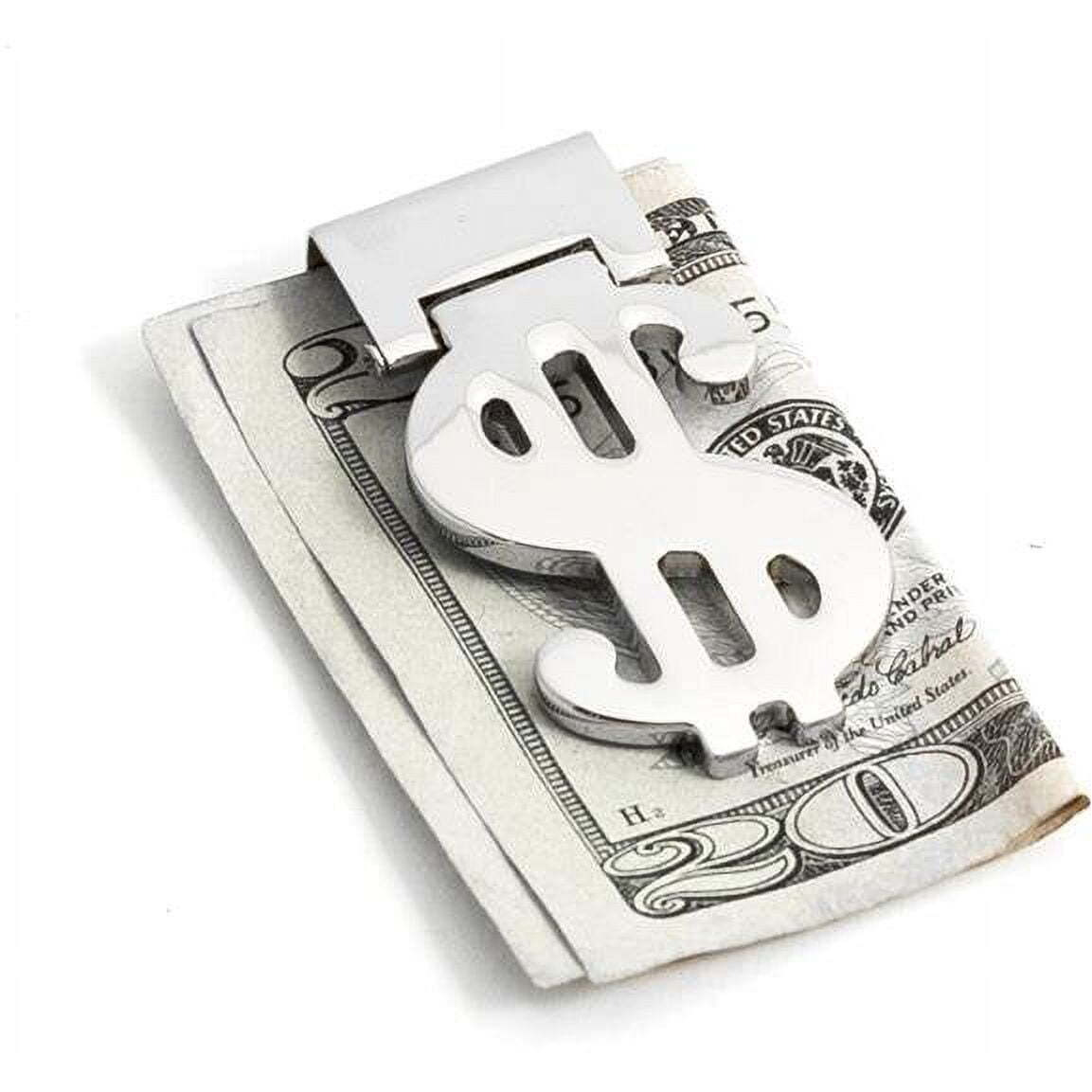 Bey-Berk International BB78S Silver Plated Hinged Money clip with Symbol