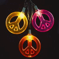 Kurt S Adler- Inc UL4223 Kurt Adler 10-Light Multicolored Peace Sign Light Set