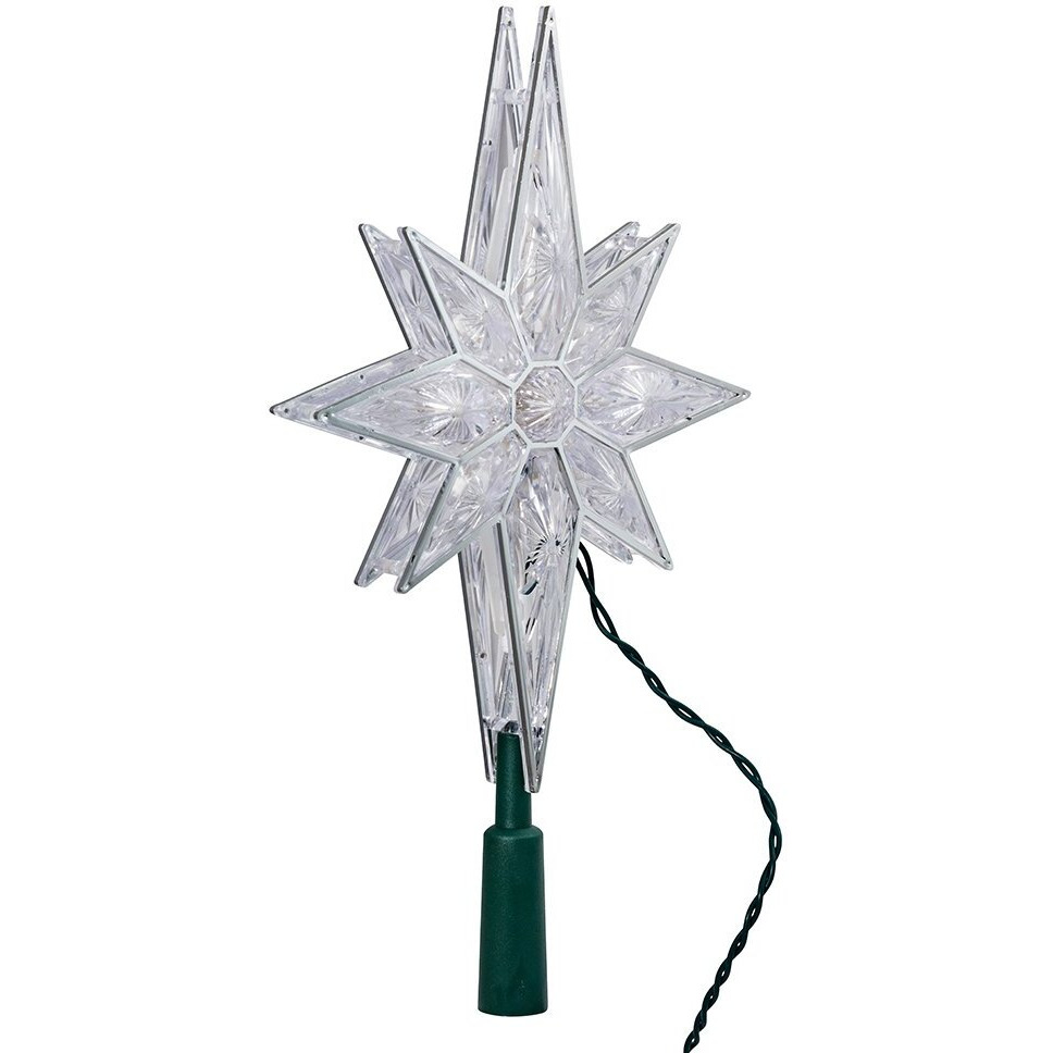 Kurt S Adler- Inc UL1875c Kurt Adler 10-Light 105&apos&apos clear LED 8-Point Star Treetop