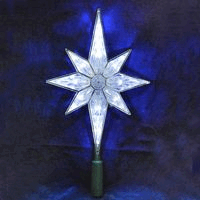 Kurt S Adler- Inc UL1875c Kurt Adler 10-Light 105&apos&apos clear LED 8-Point Star Treetop