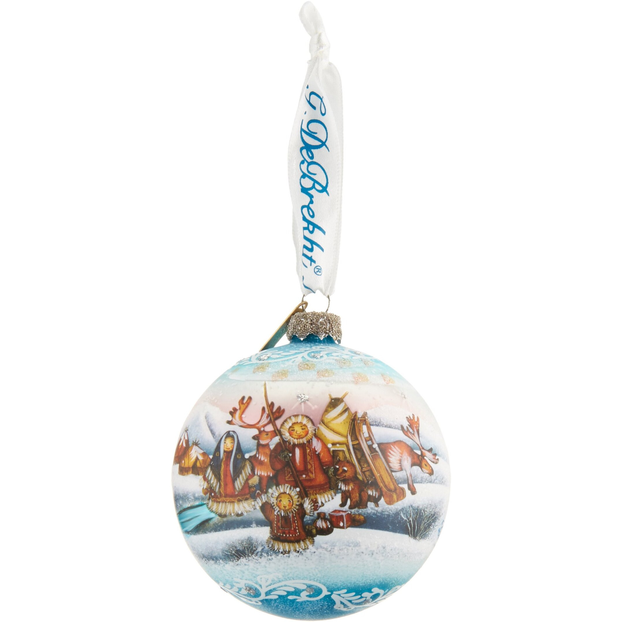 gDebrekht 73418 Holiday Splendor glass Northrn Light Ball 35 in - glass Ornament