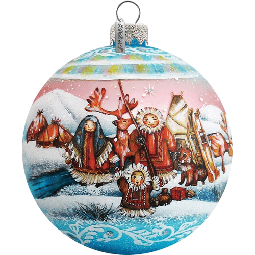 gDebrekht 73418 Holiday Splendor glass Northrn Light Ball 35 in - glass Ornament